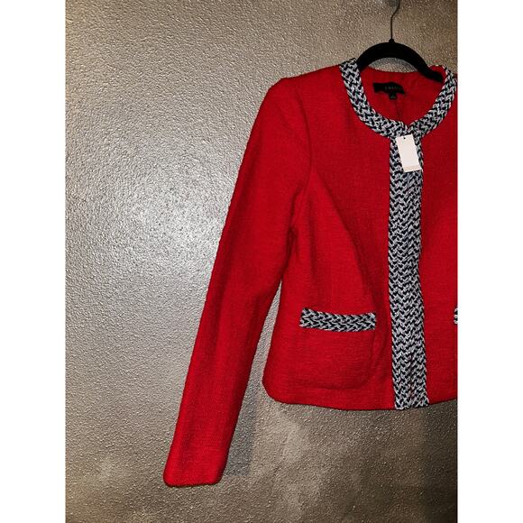 Talbots Barclays Preppy Academia Old Money Twee Red Gray Blazer - Picture 4 of 12